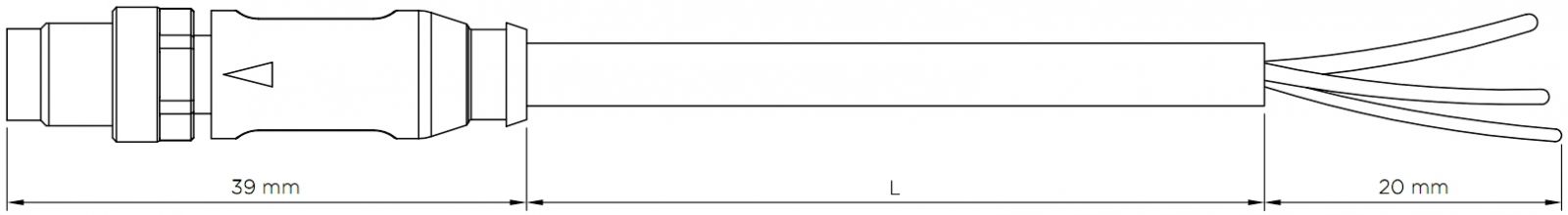 כבל לסנסורים TE CONNECTIVITY 1-2273000-1 1-2273002-1